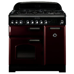 Rangemaster Classic Deluxe 90 Dual Fuel Range Cooker Cranberry